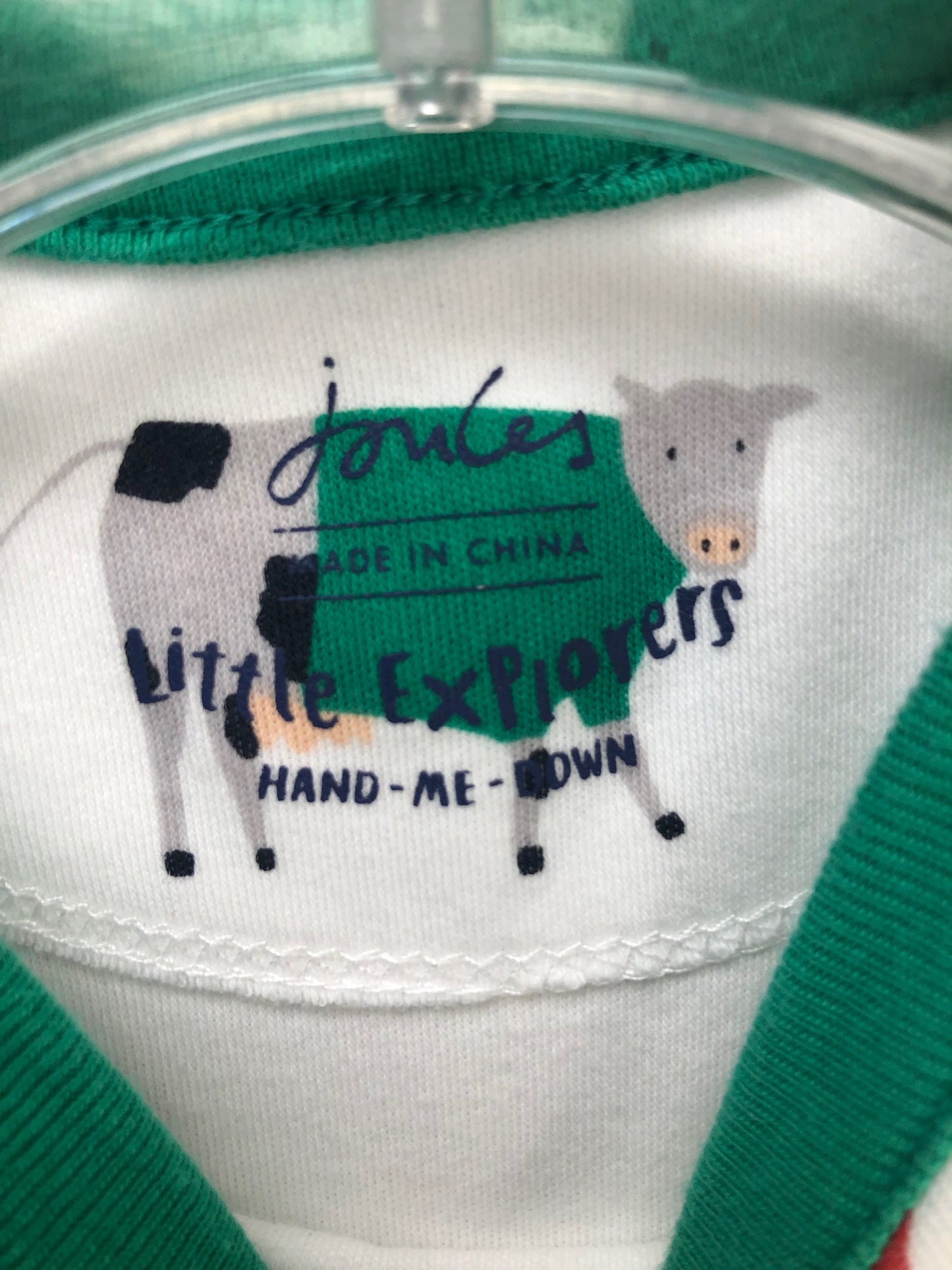 6-9m Joules white farm animals Shirt