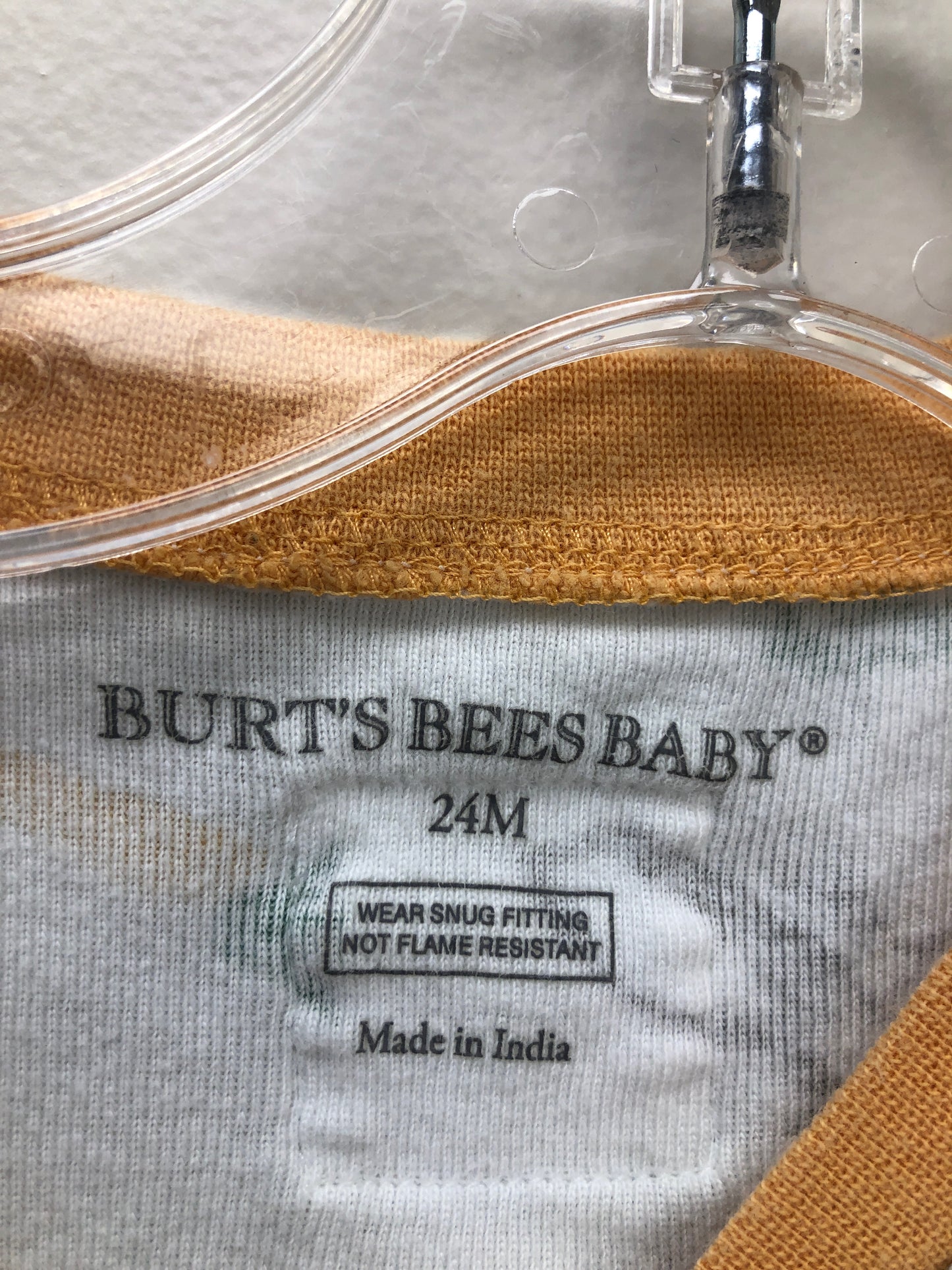 24 Months Burts Bees Baby white bunny Pajamas