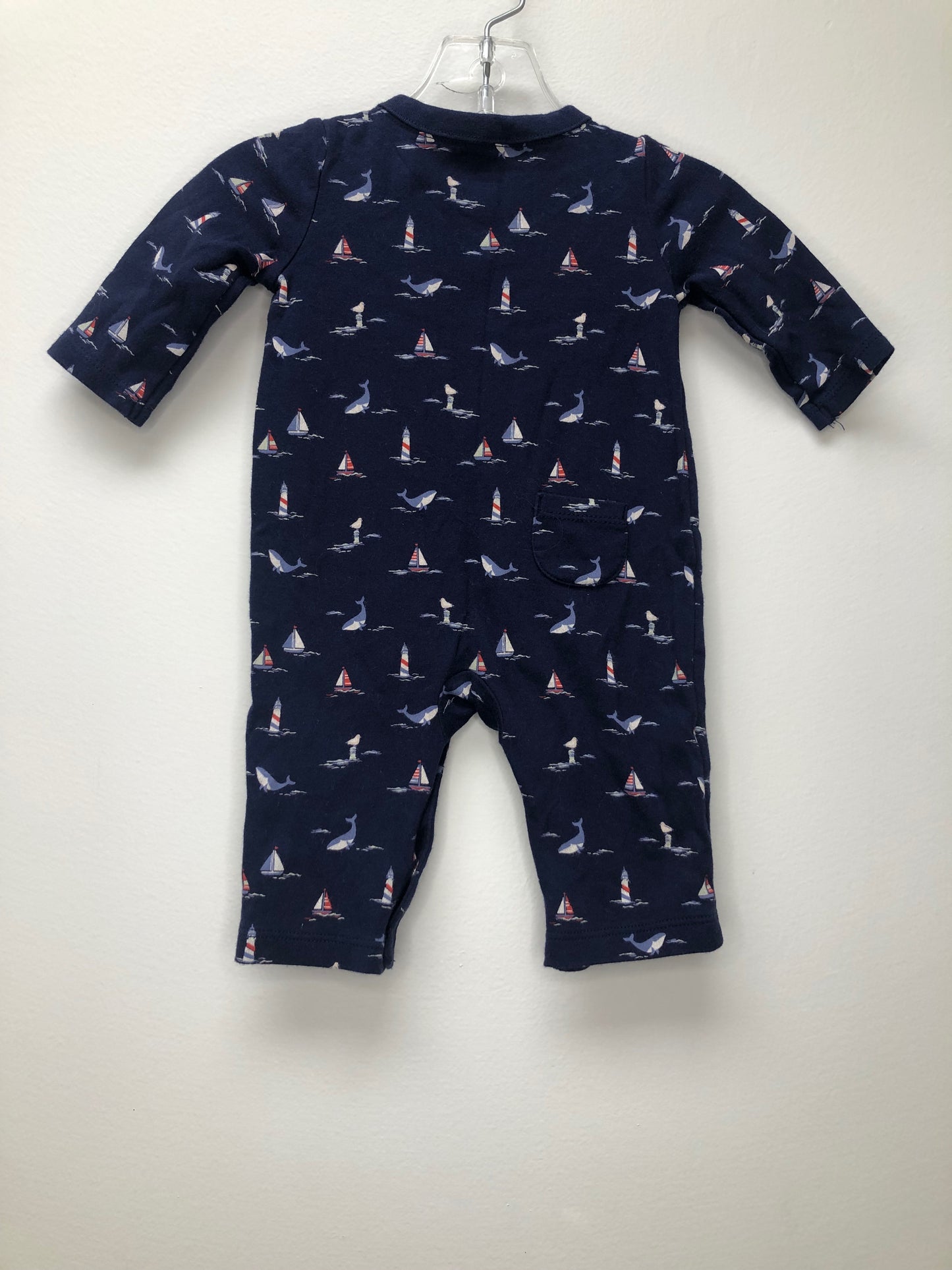 0-3 Months Janie and Jack navy sailboats Romper