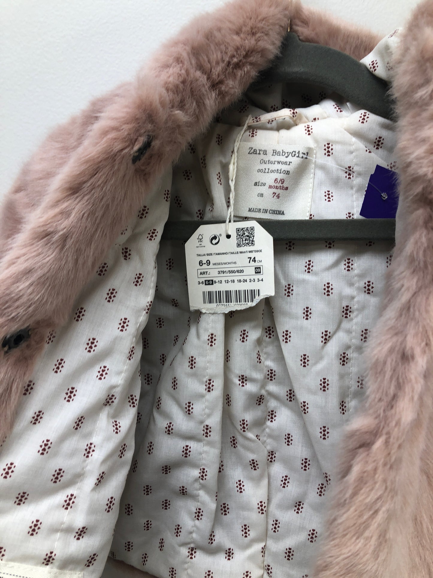 6-9 Months Zara Months tan fur Jacket