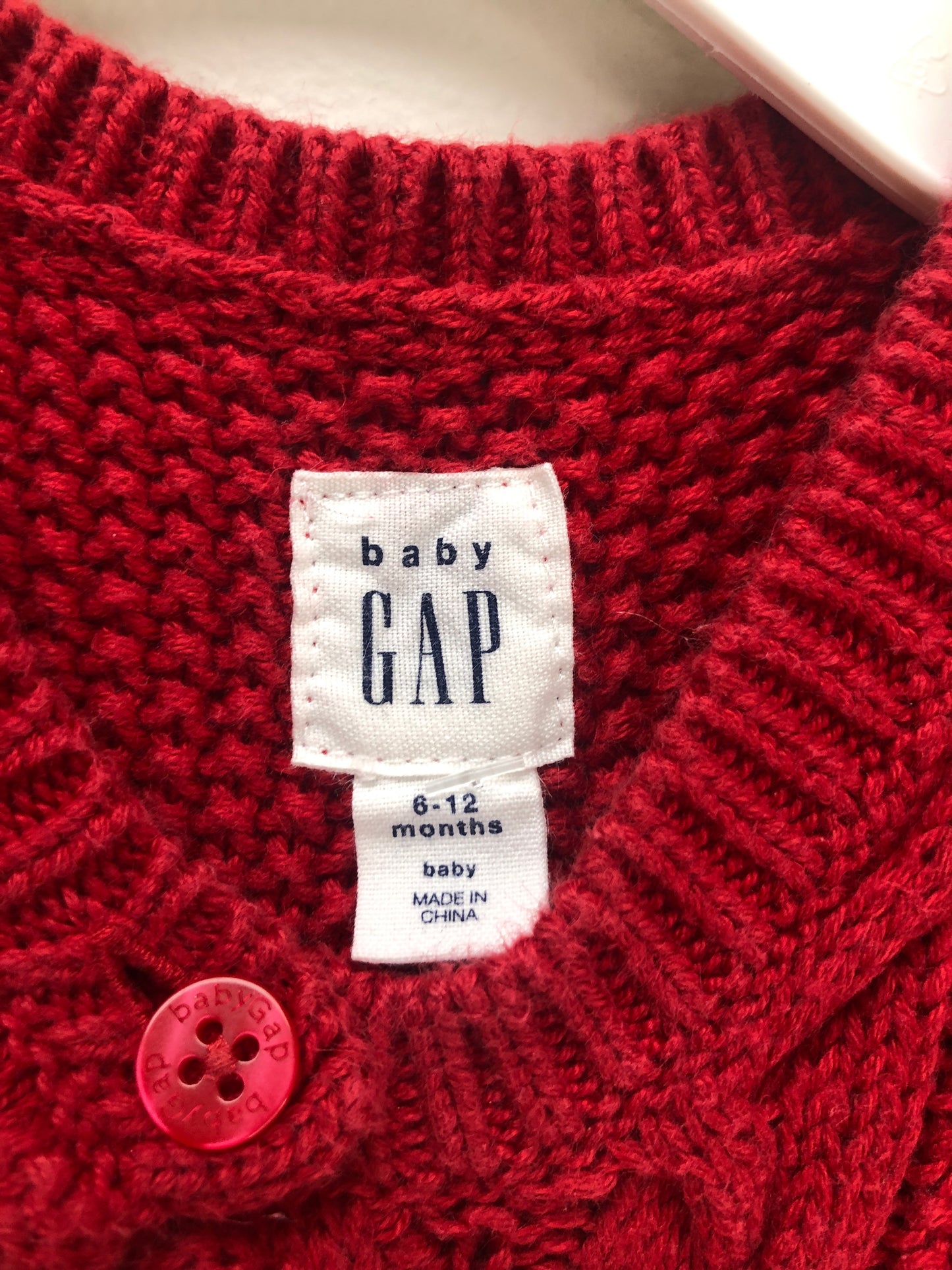 6-12m GAP red cable knit Sweater