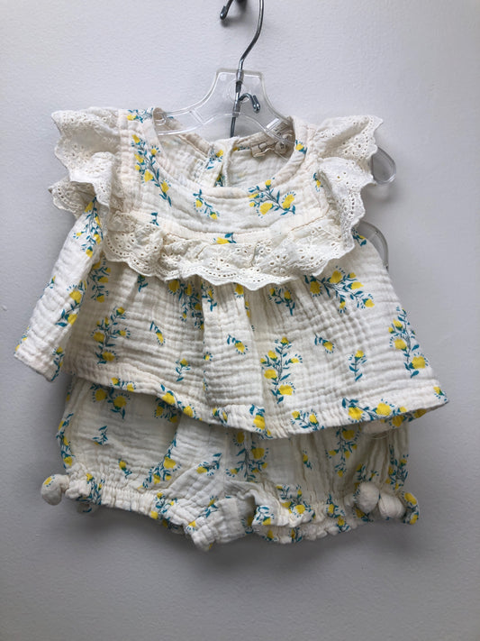 12m Jessica Simpson cream floral 2 PC Ensembles