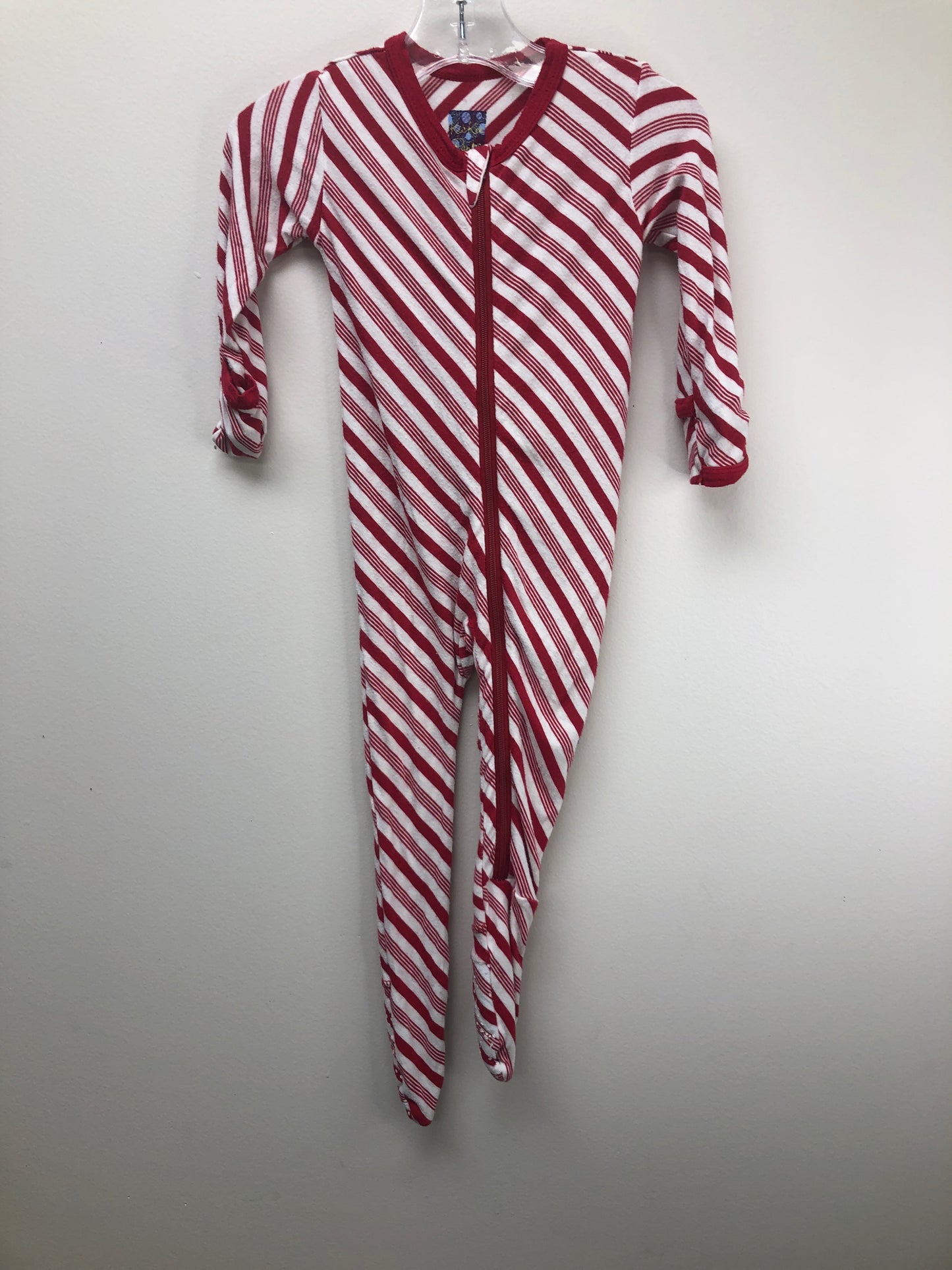 6-9 Months Kickee red stripe Pajamas
