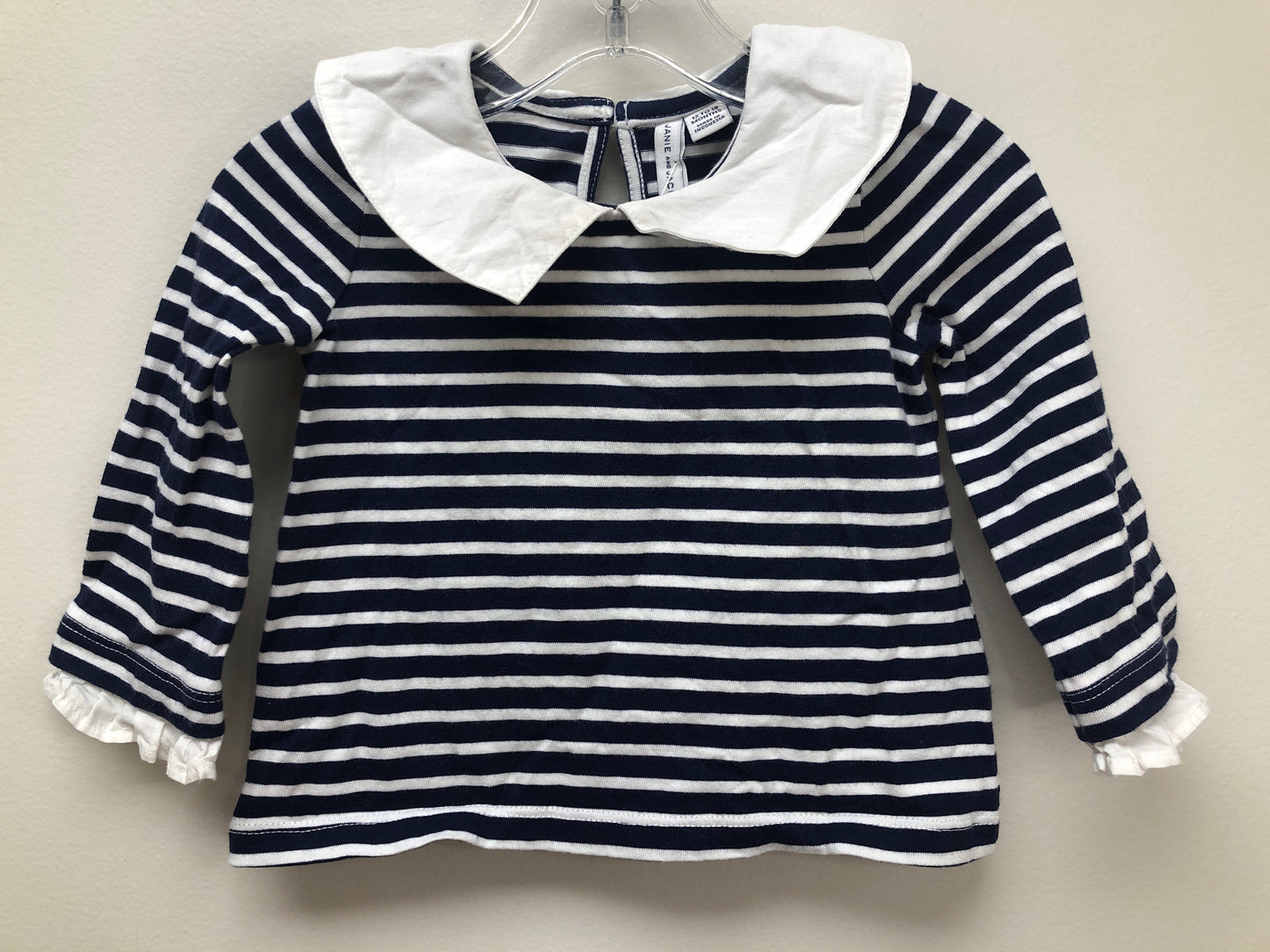 Janie and Jack Child Size 12 Months navy stripe Shirt