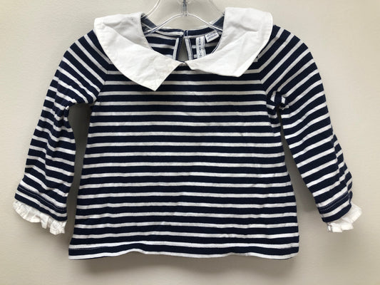 Janie and Jack Child Size 12 Months navy stripe Shirt