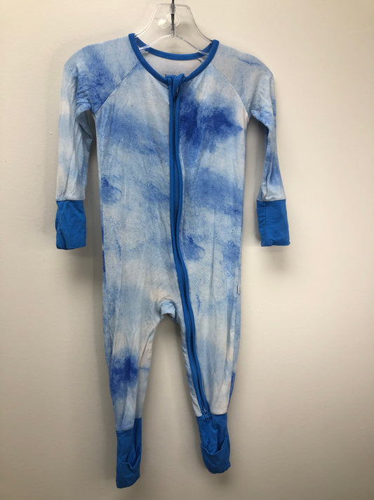 6-12m Little Sleepies blue tie dye Pajamas