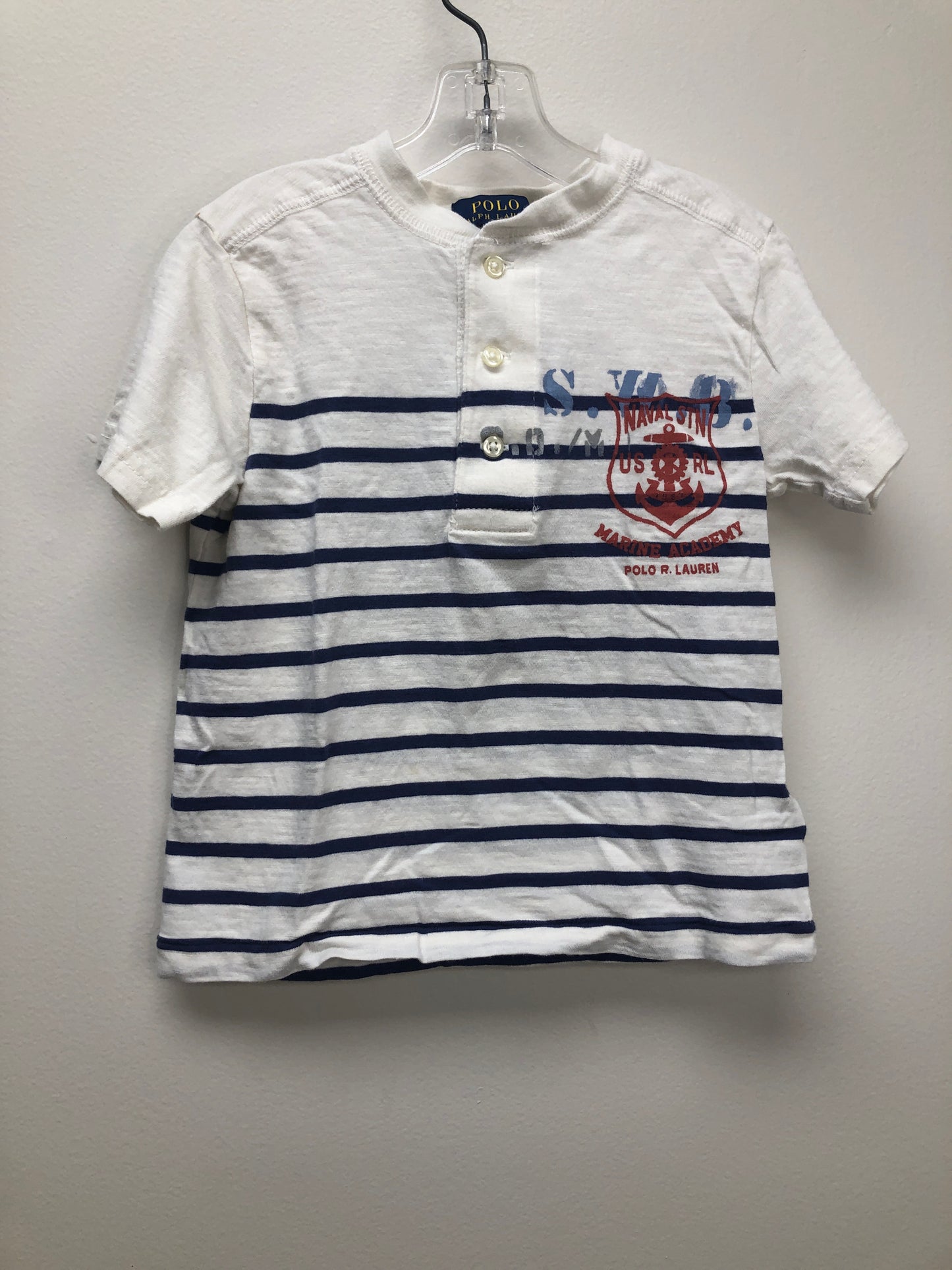 Size 2T Polo Ralph Lauren white stripe Shirt