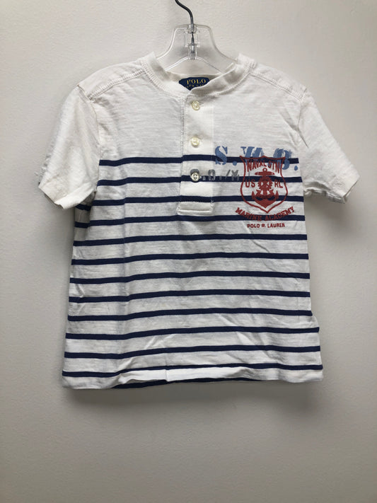 Size 2T Polo Ralph Lauren white stripe Shirt