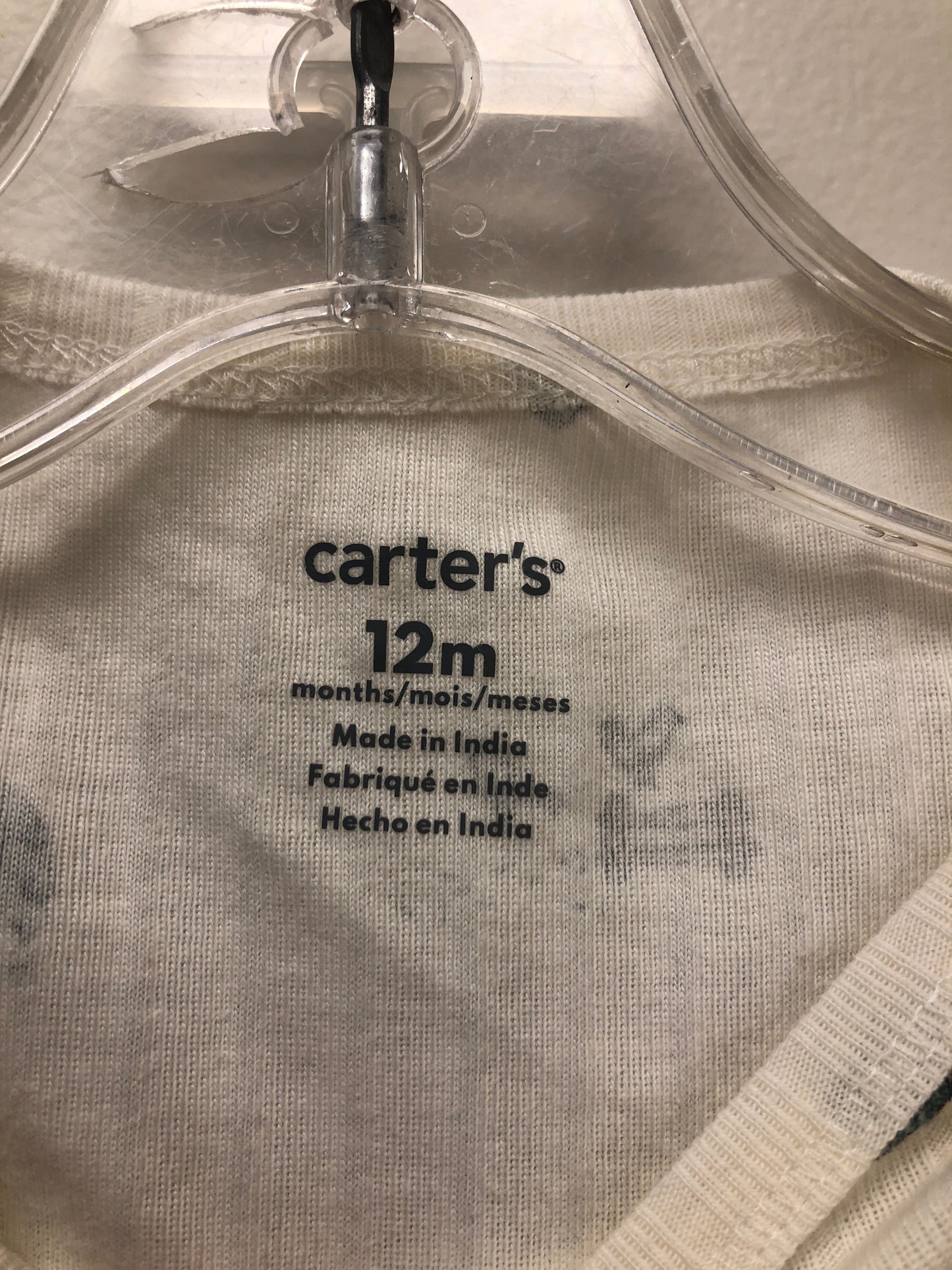 12m Carter's white farm animals Pajamas