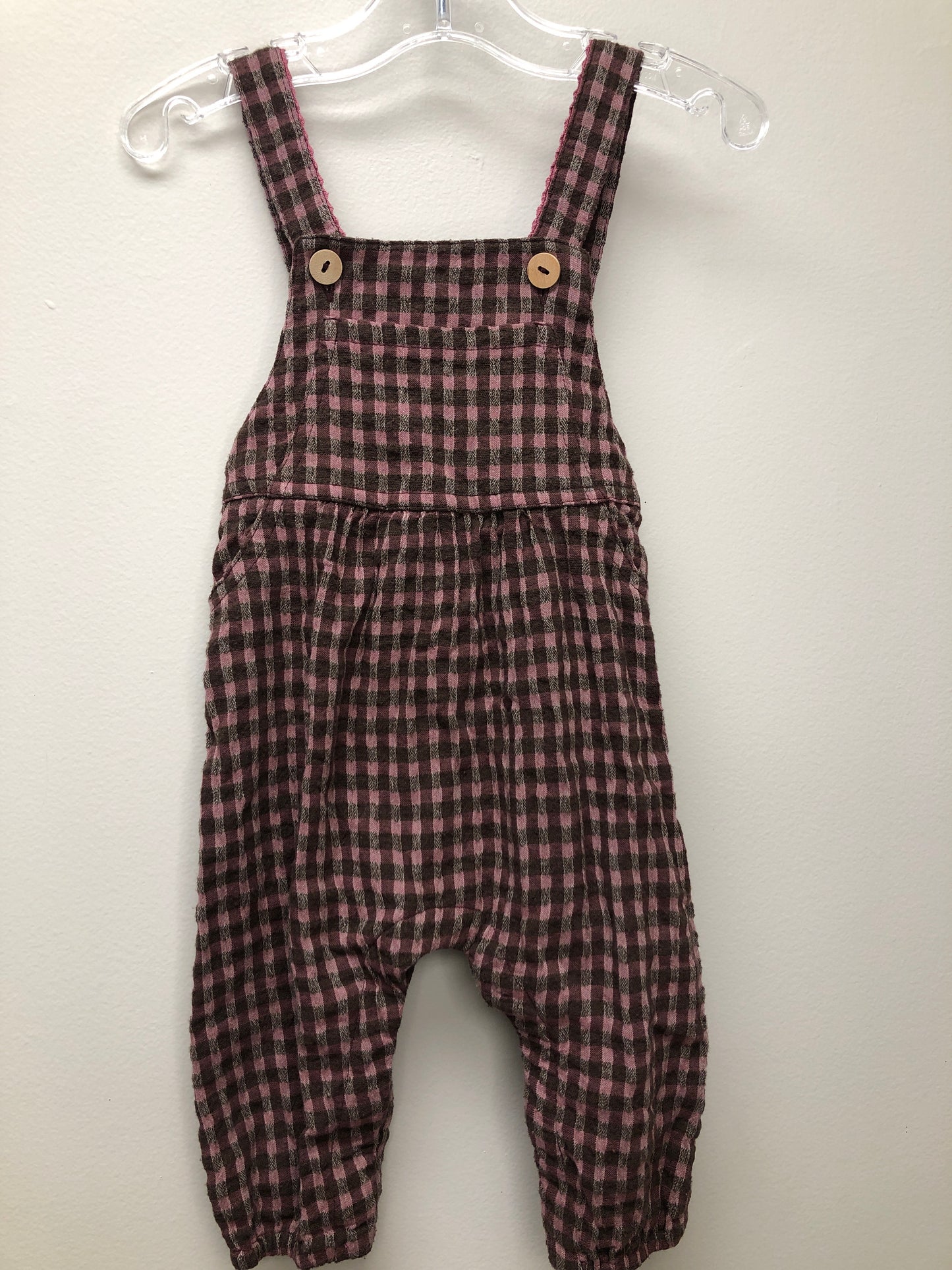 9 Months Zara maroon plaid 1 PC Ensemble