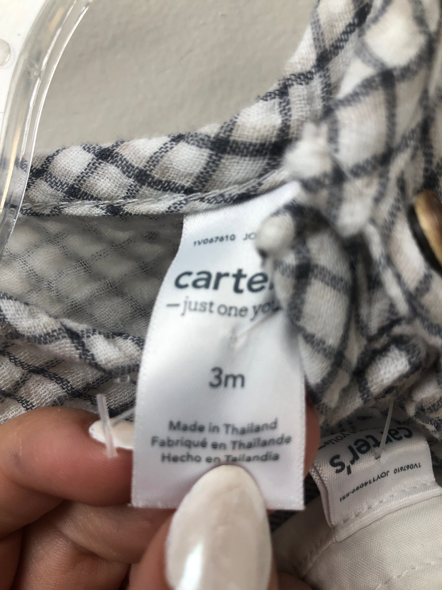 3M Carter's gray muslin Romper