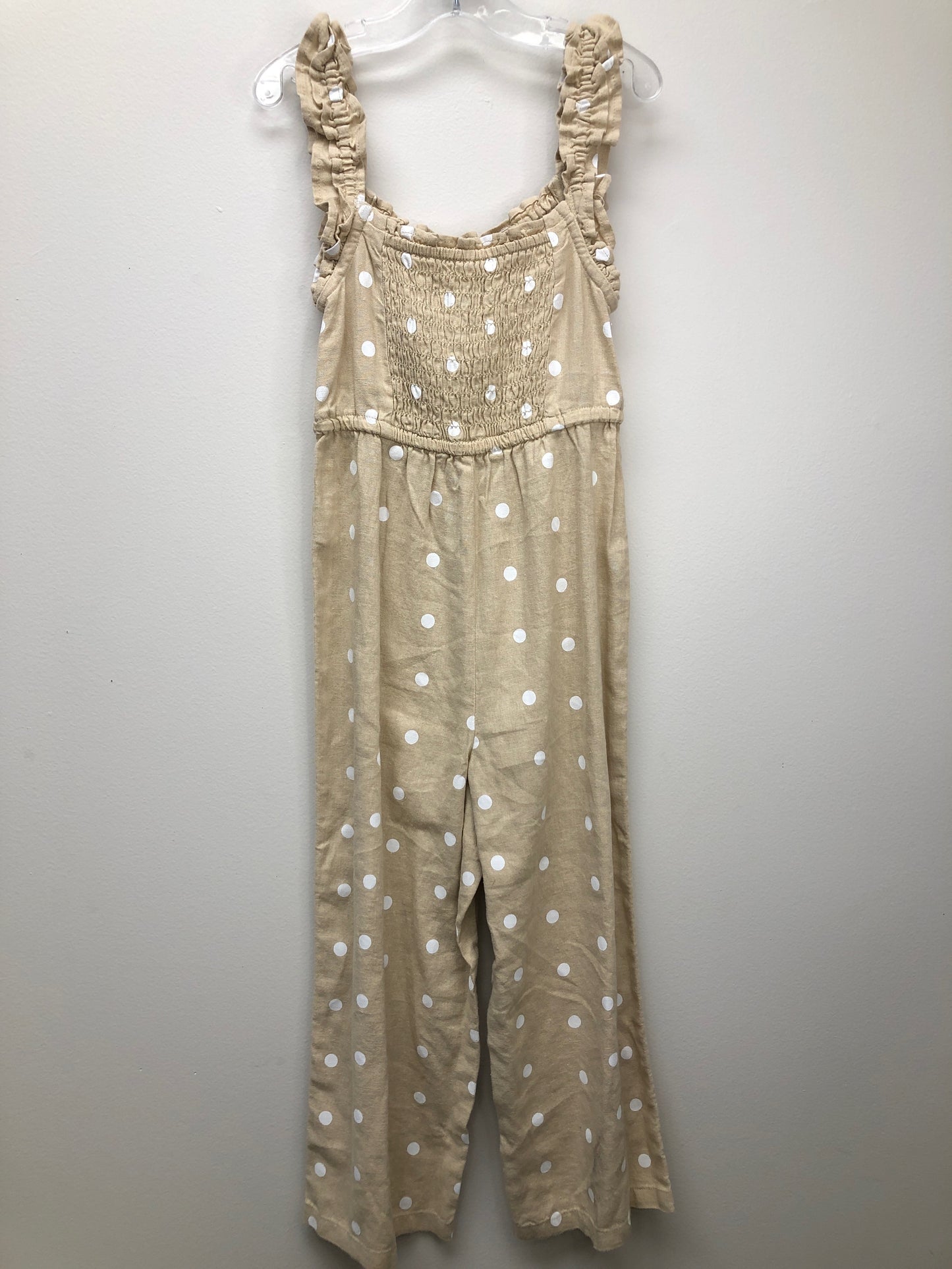6/7 Old Navy tan dots Romper