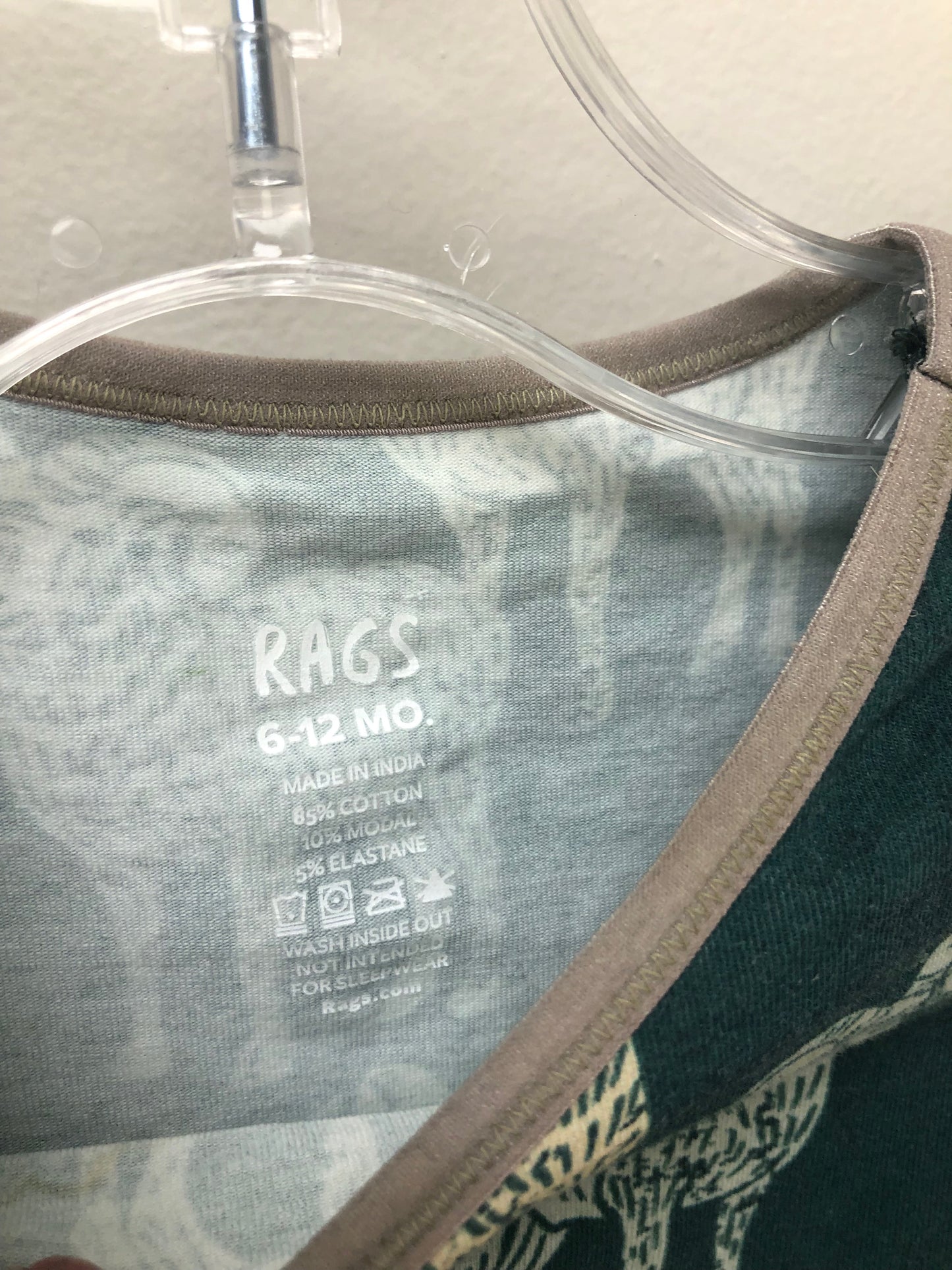 6m Rags green animal print 1 PC Ensemble