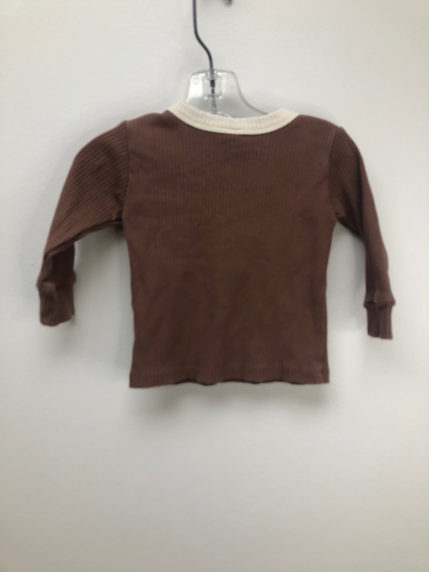 3-6m Quincy Mae brown henley Shirt