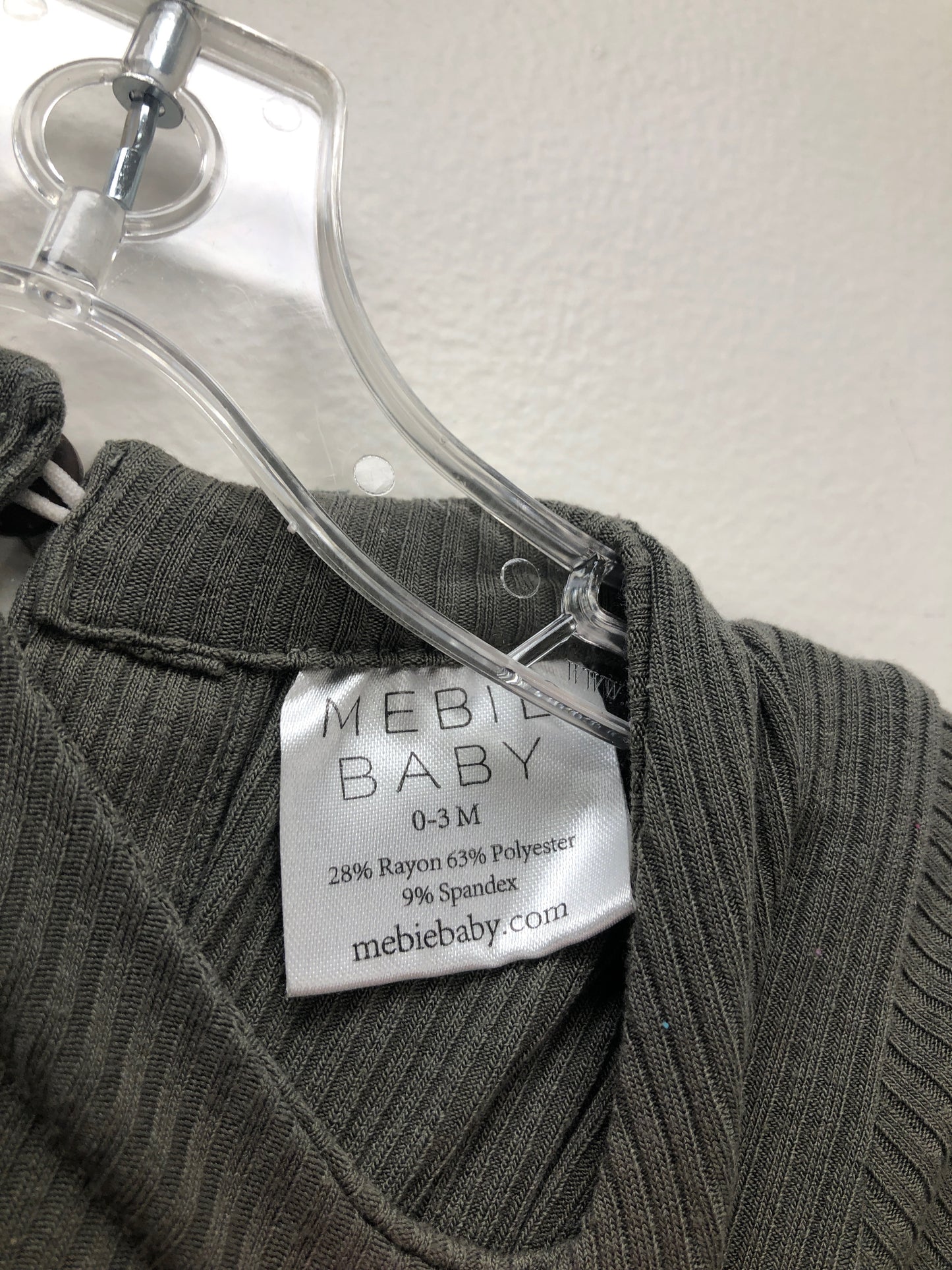 Newborn Mebie Baby green ribbed Dress