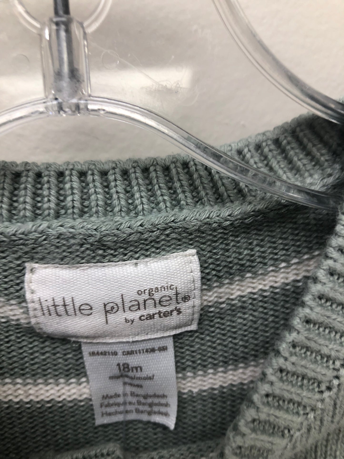18m Little Planet green stripe 1 PC Ensemble
