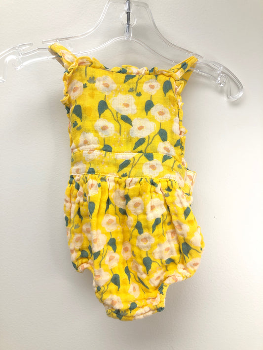 0-3m Angel Dear yellow floral Romper