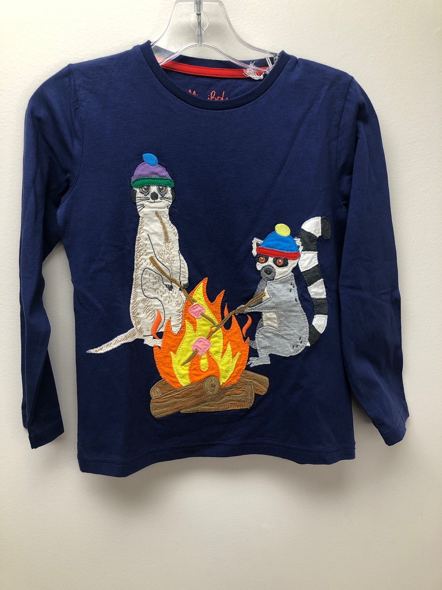 5-6 NEW Mini Boden navy animals Shirt