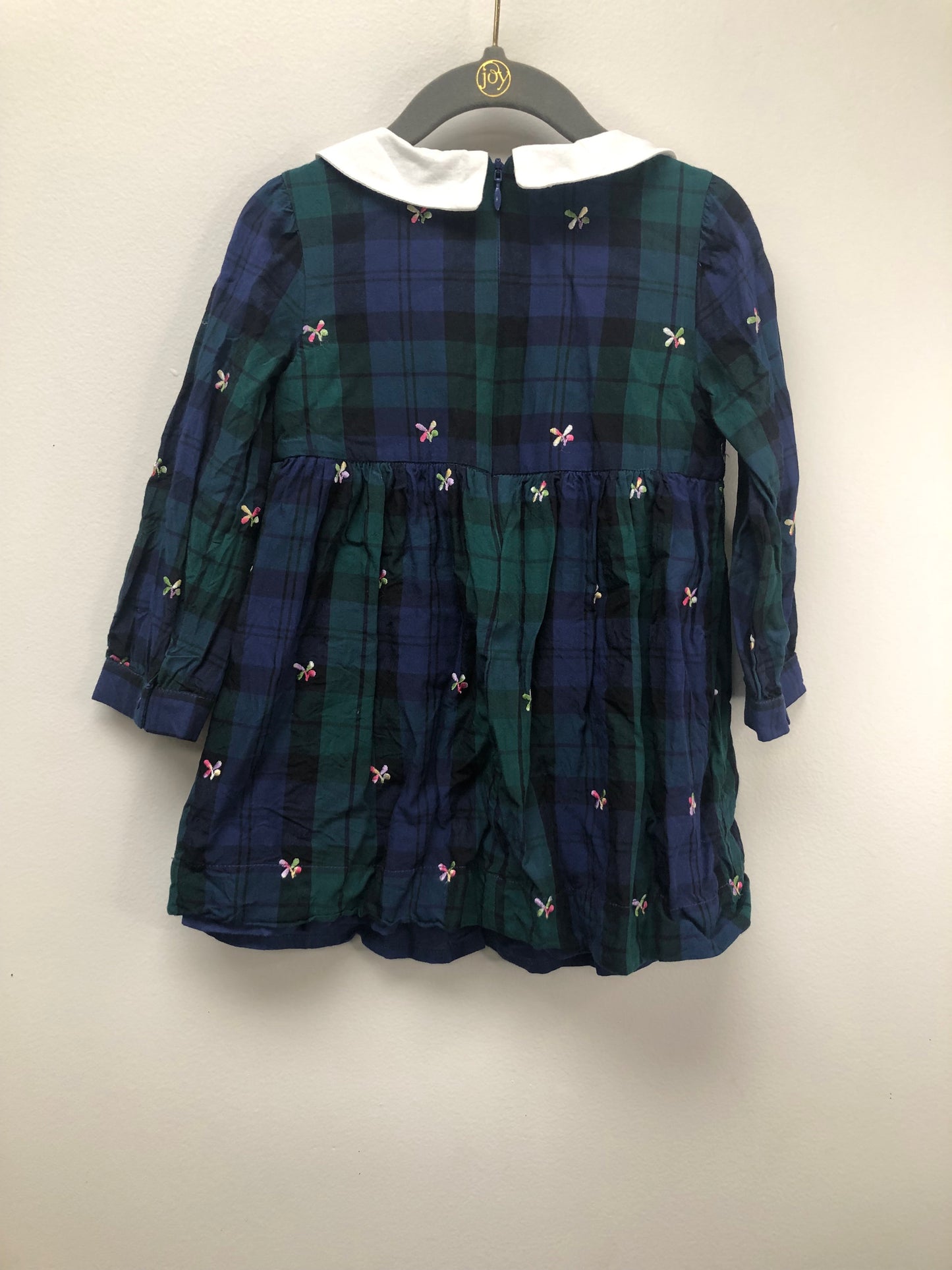 2T GAP green embroidered Dress