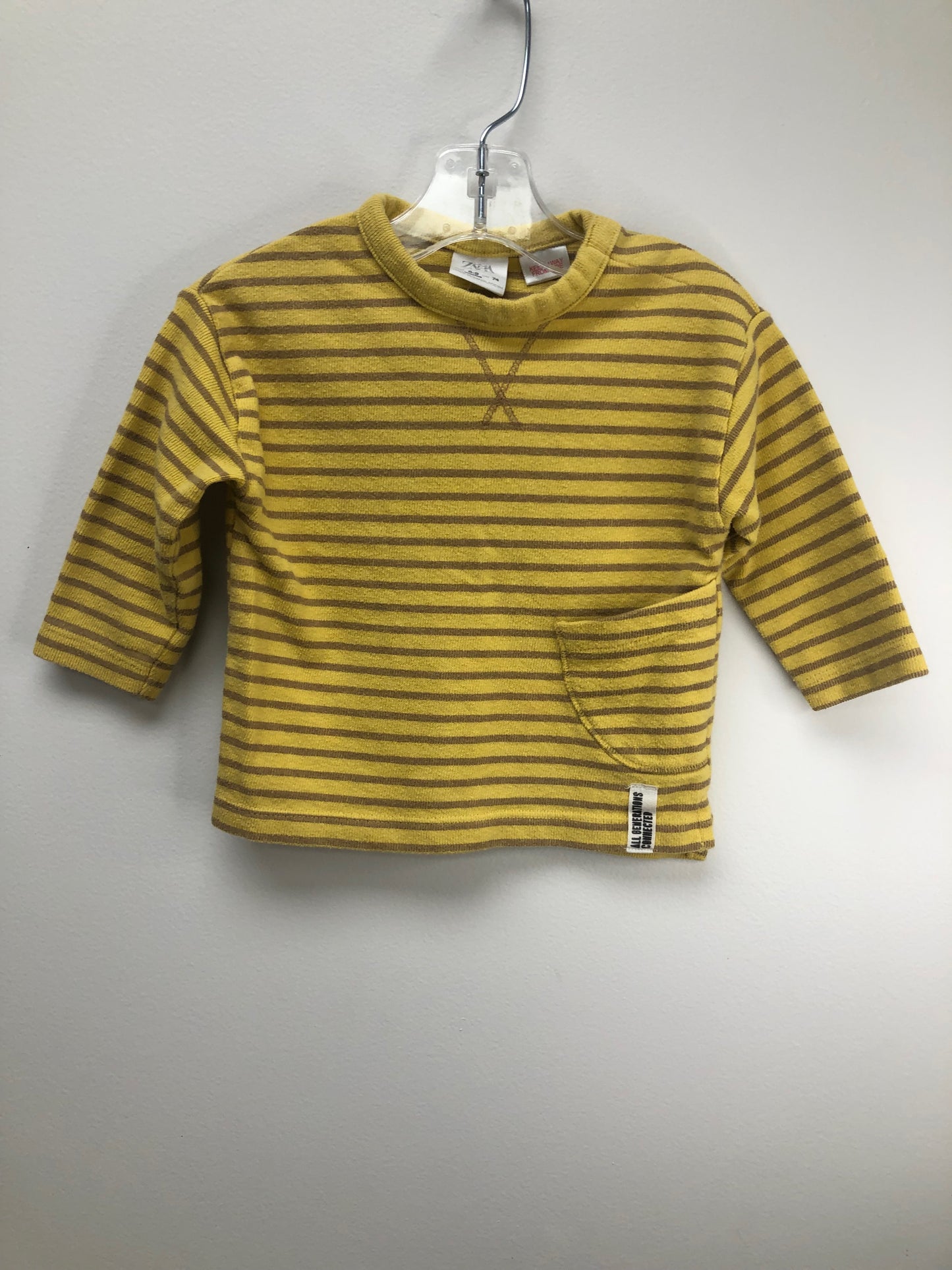 6-9m Zara yellow stripe Shirt