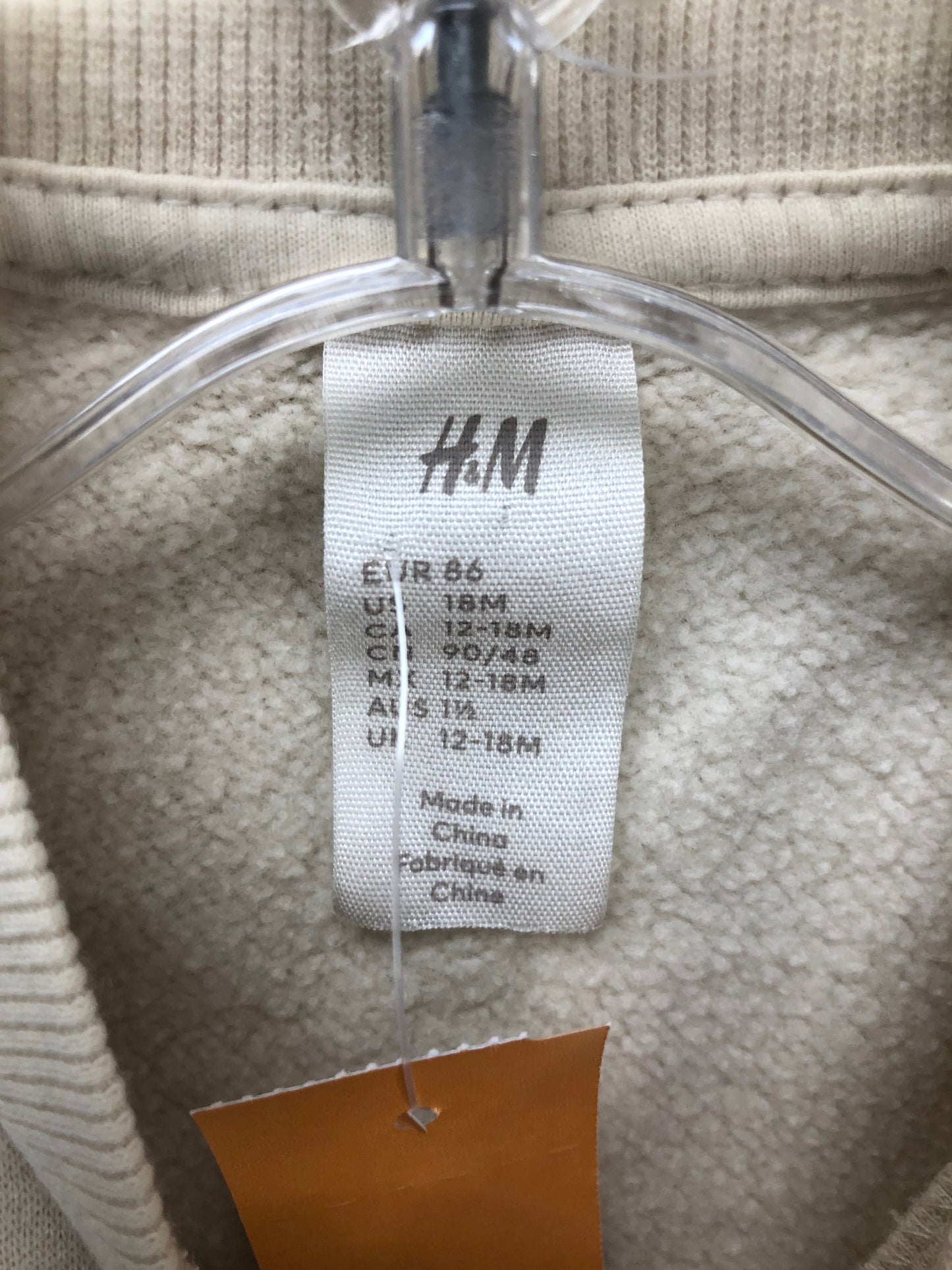 H & M Child Size 18 Months cream candy canes Sweatshirt