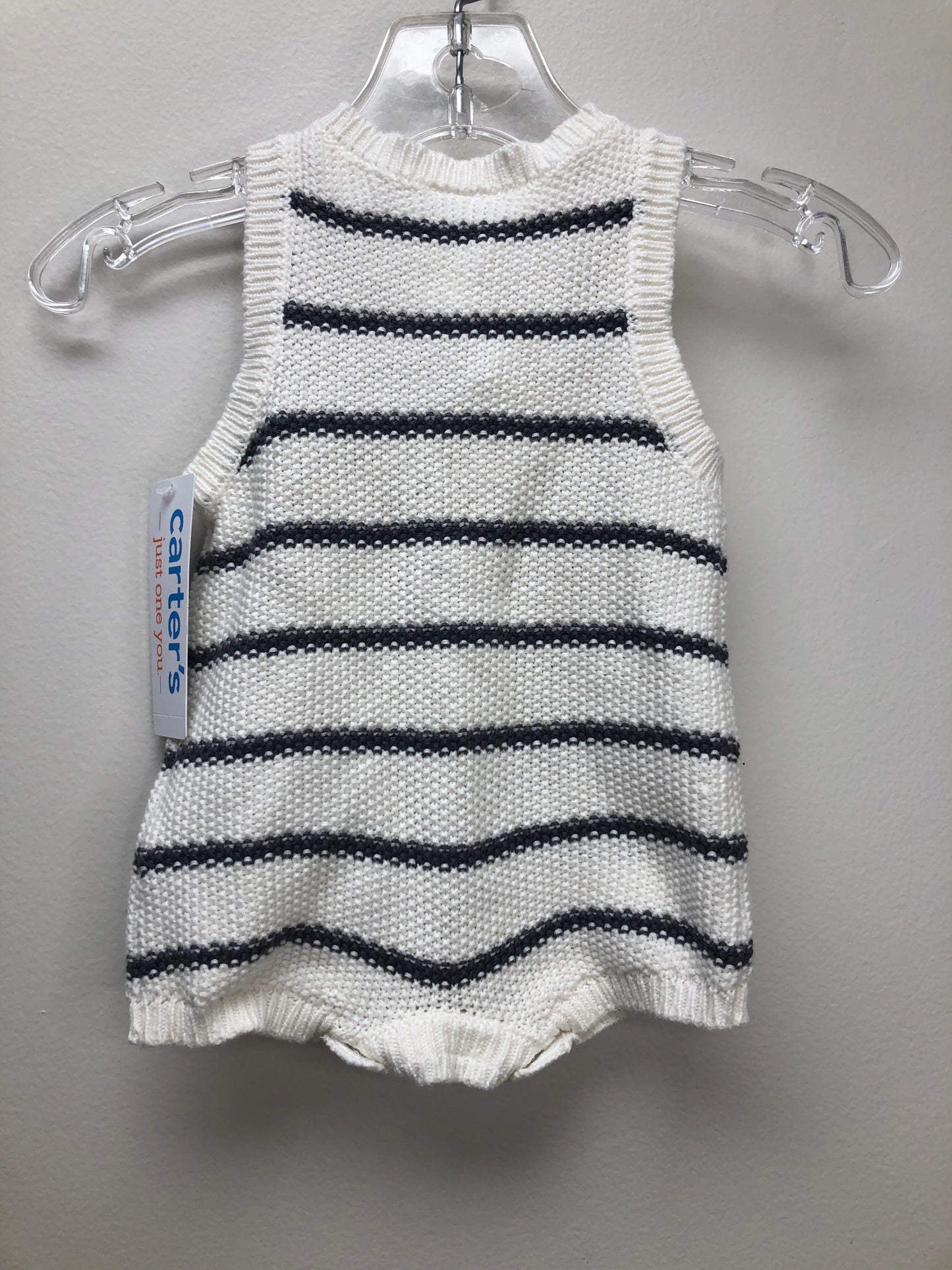 NB Carter's cream stripe Romper