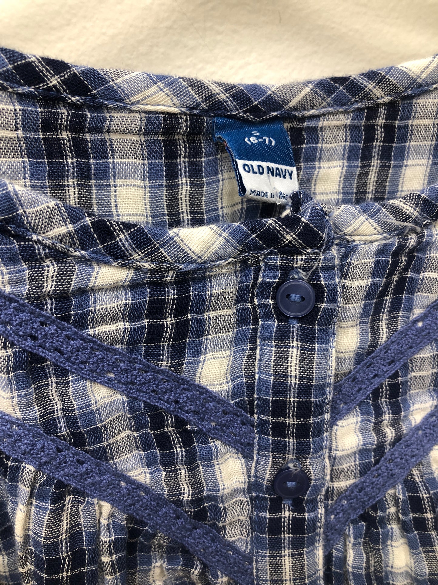 6 Old Navy blue plaid Shirt