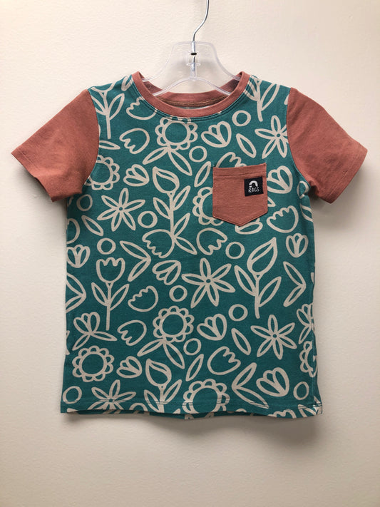 2T Rags blue floral Shirt