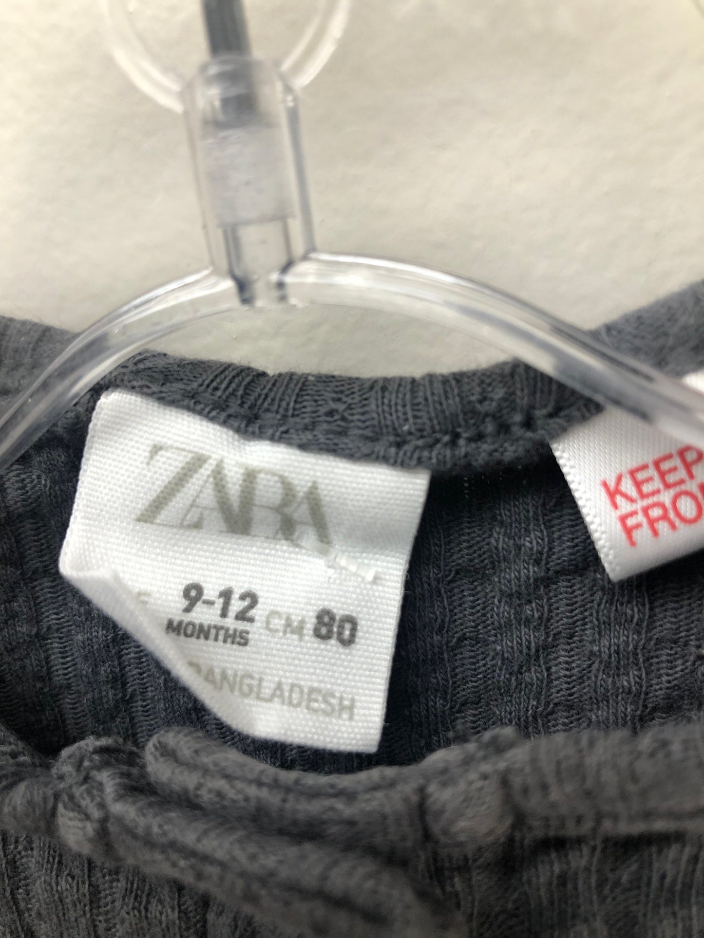 Zara Child Size 9 Months charcoal long sleeve Shirt