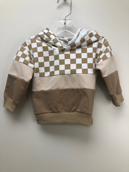 Child Size 12 Months tan checkered Sweatshirt