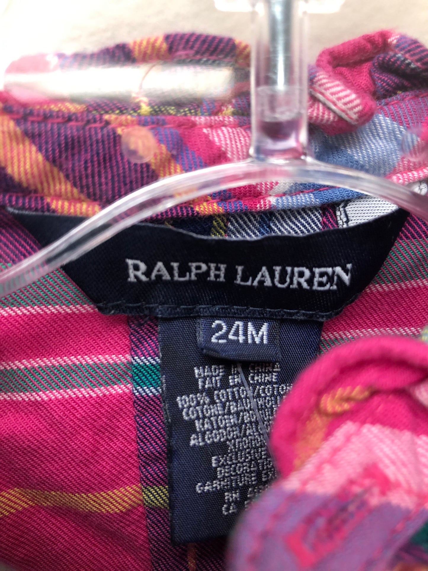 24 Months Ralph Lauren pink plaid Dress