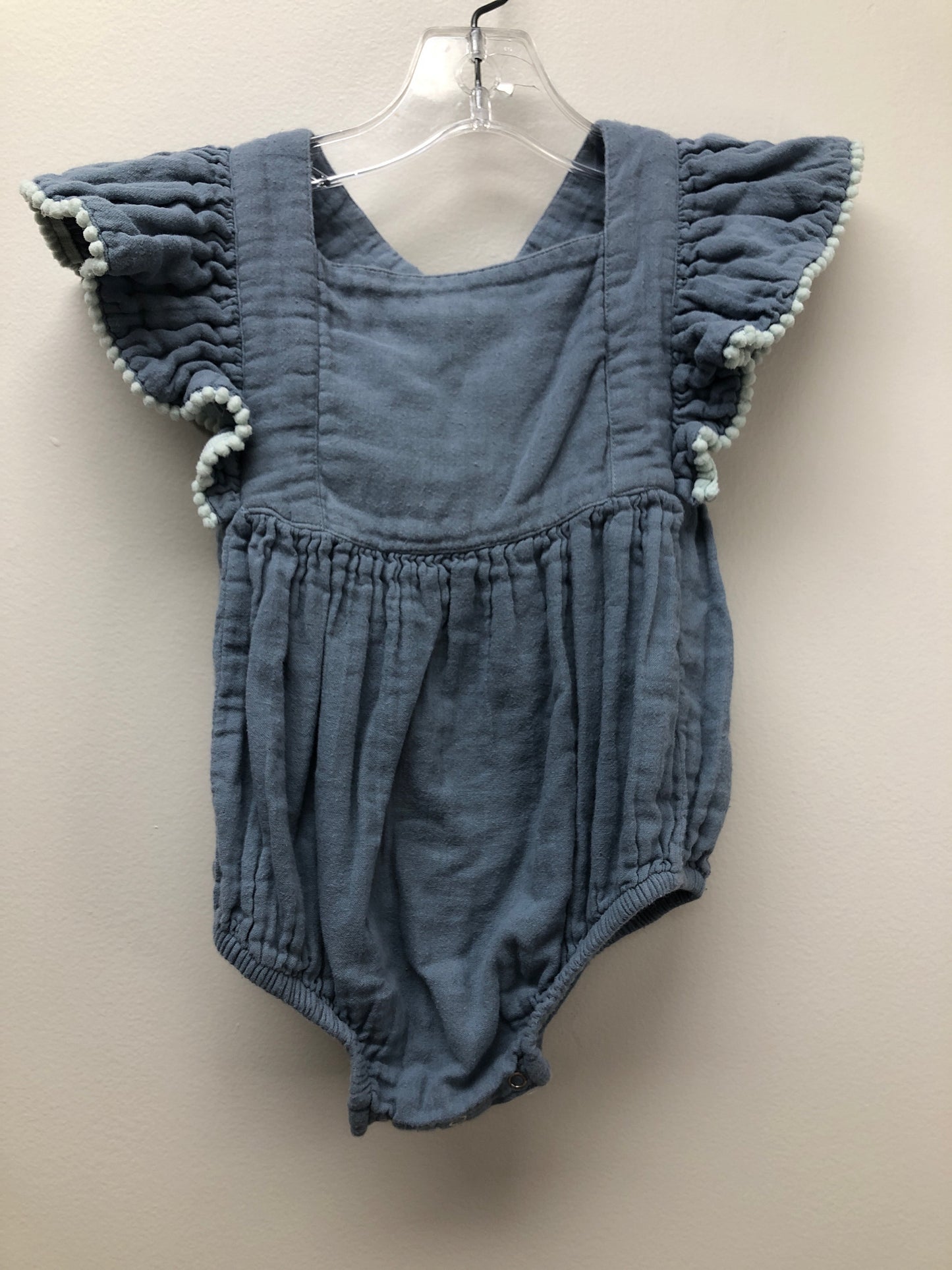 18-24m Kate Quinn blue muslin Romper