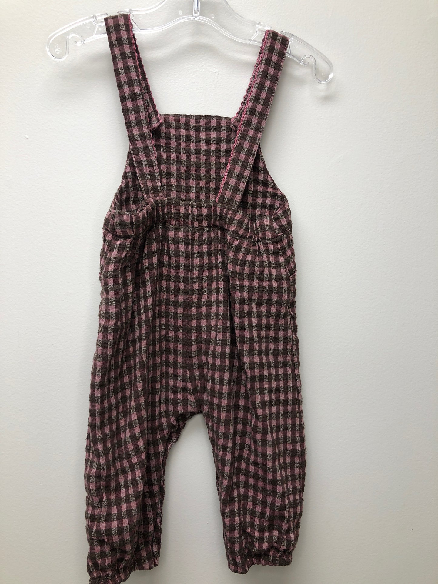 9 Months Zara maroon plaid 1 PC Ensemble