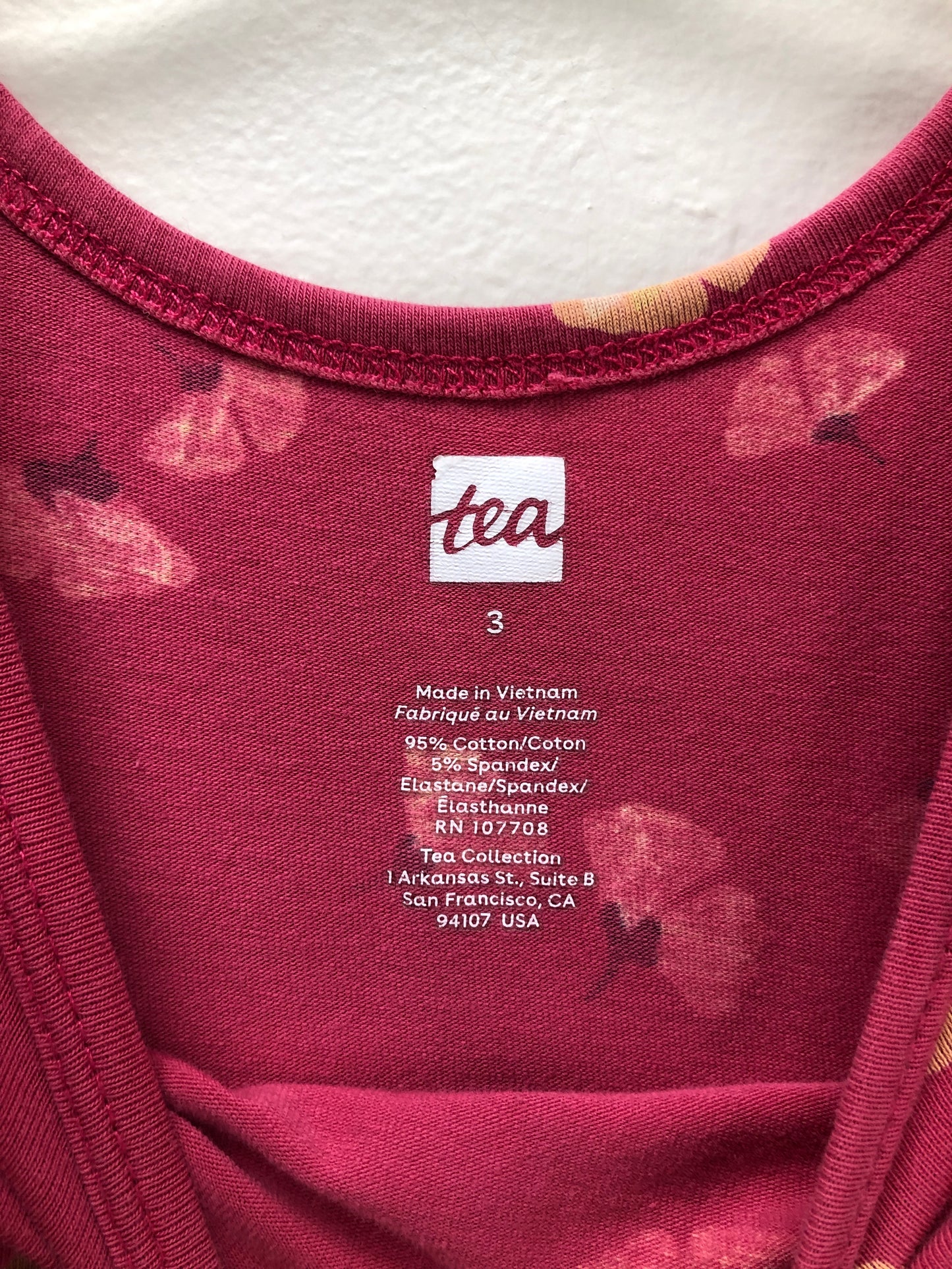 3 tea pink floral Dress