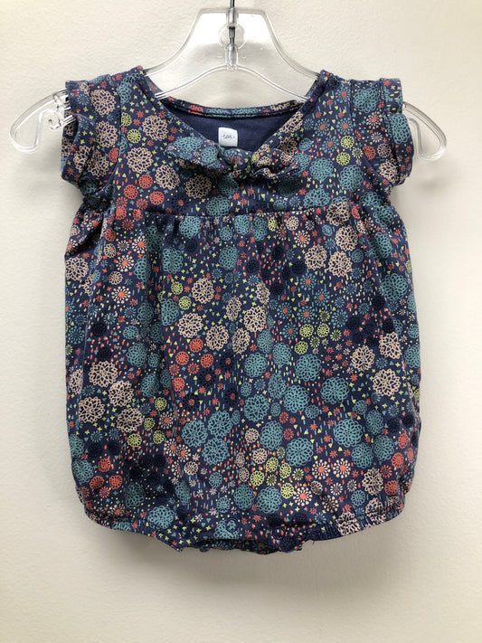 3-6 Months tea blue floral Romper