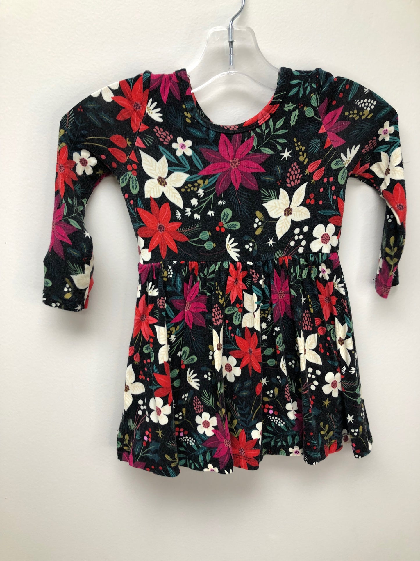 12-18m Little Sleepies black floral Dress (fading)