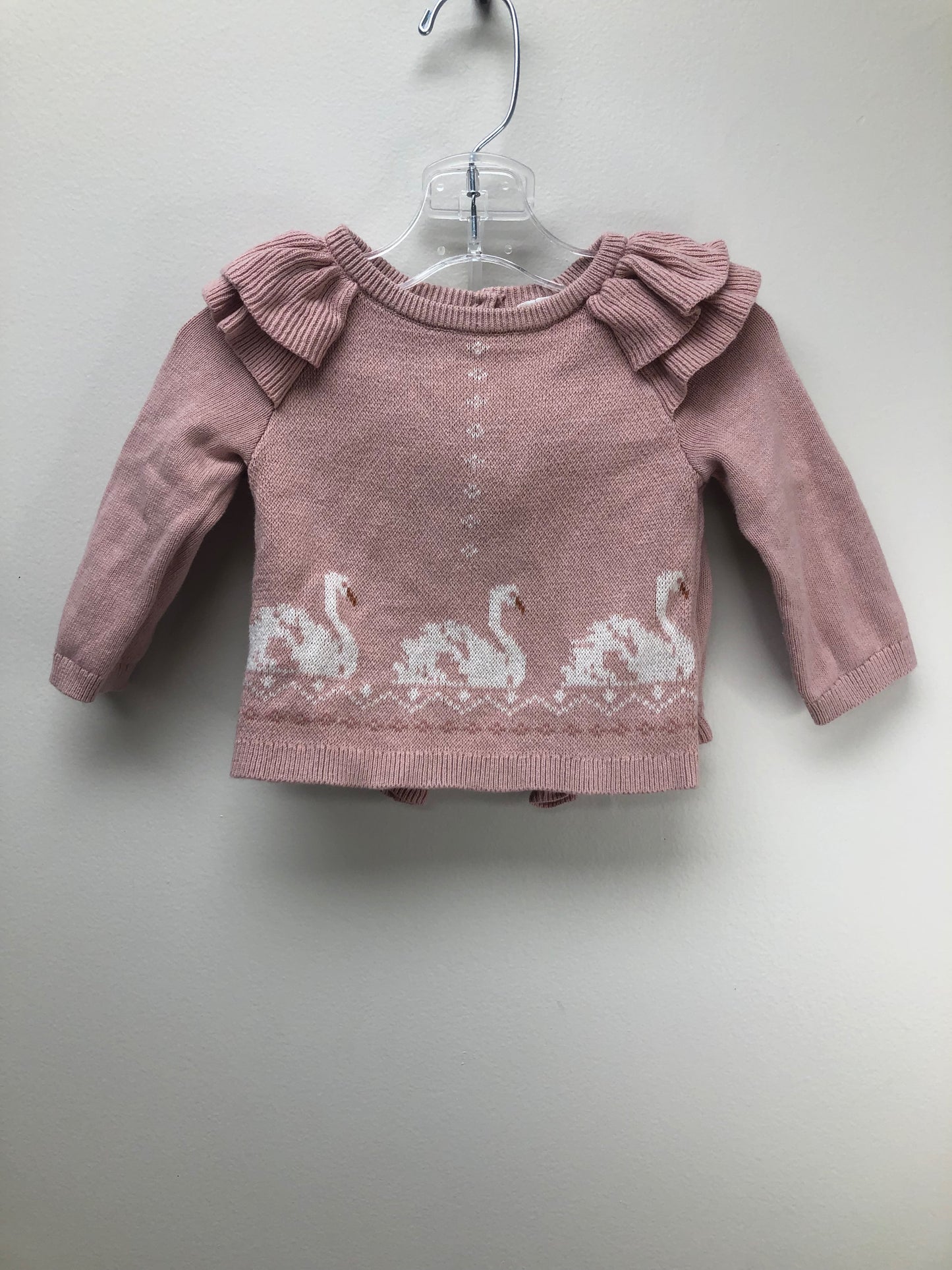 6-12 Months Janie and Jack Child pink swan 2 PC Ensembles