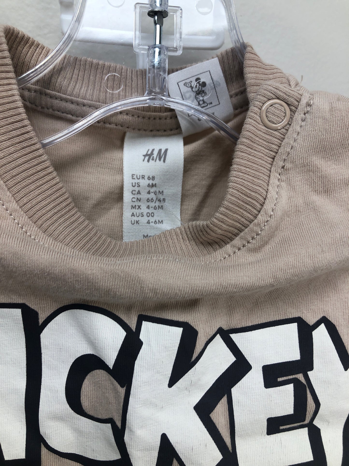 6M H&M tan Mickey Mouse 2 PC Ensembles