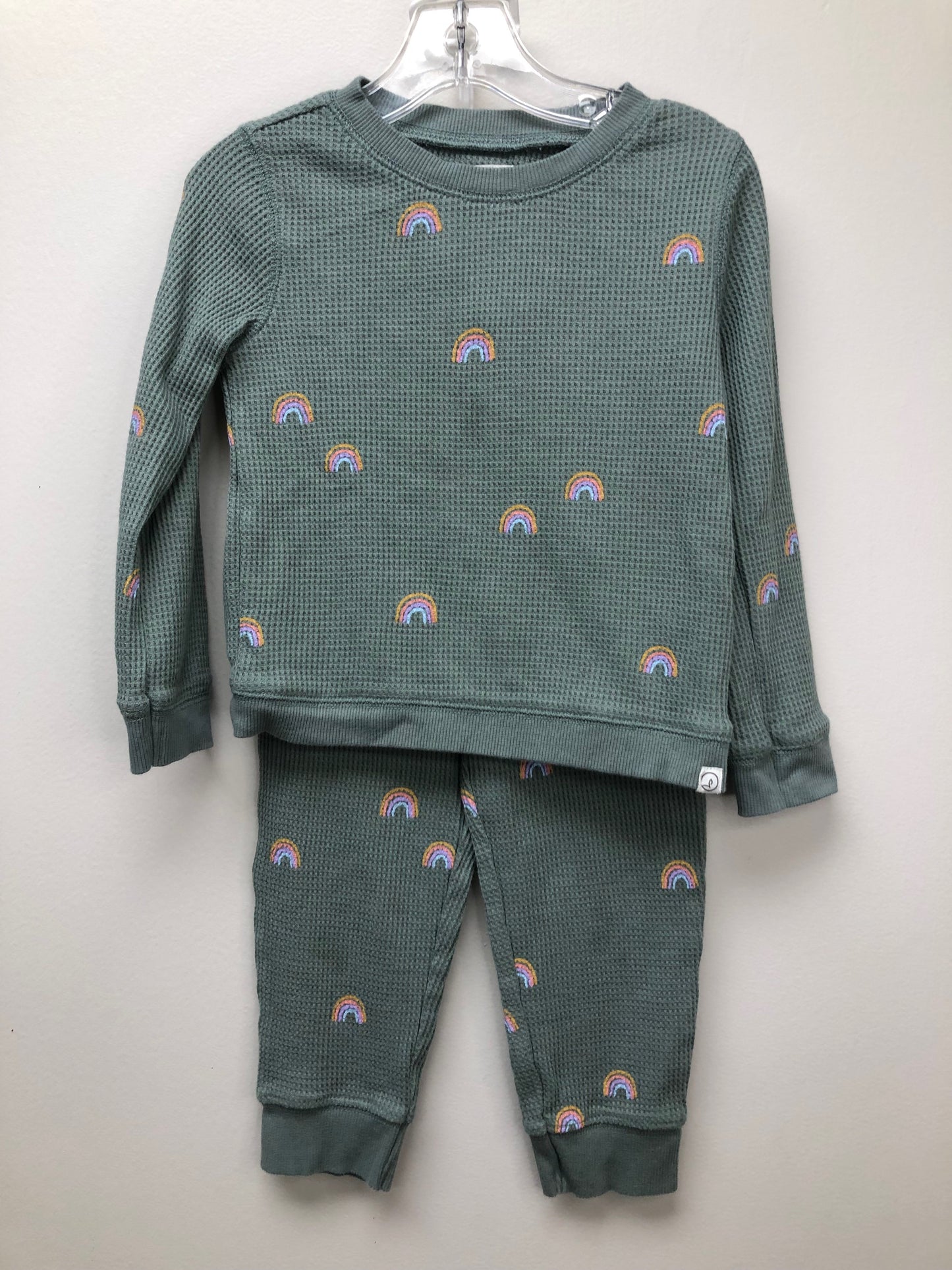 3 Little Planet green waffle Pajamas