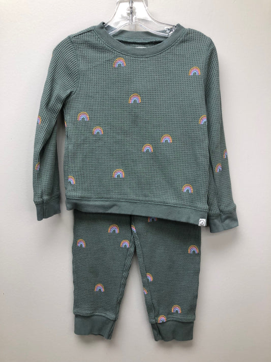 3 Little Planet green waffle Pajamas