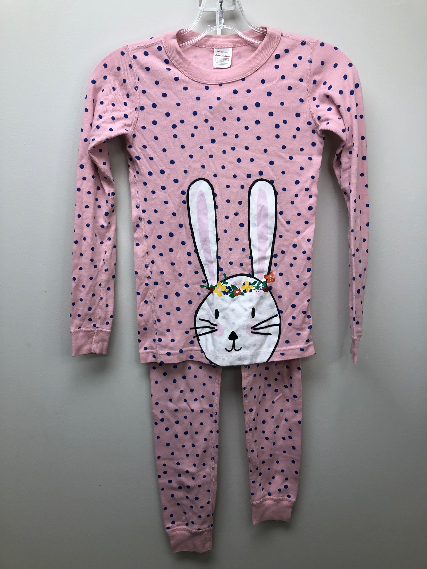Hanna Andersson Child Size 10 pink polka dot Pajamas
