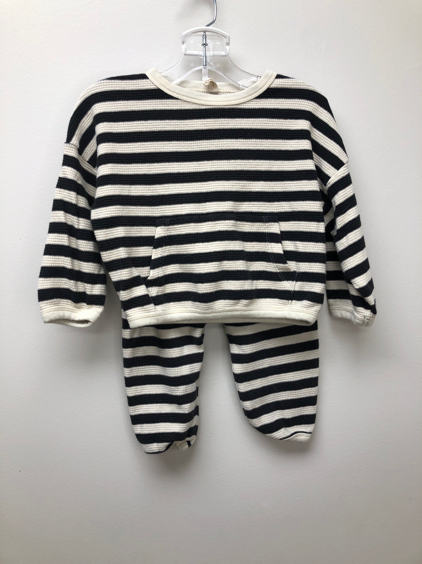 18m Quincy Mae black & white stripe 2 PC Ensembles