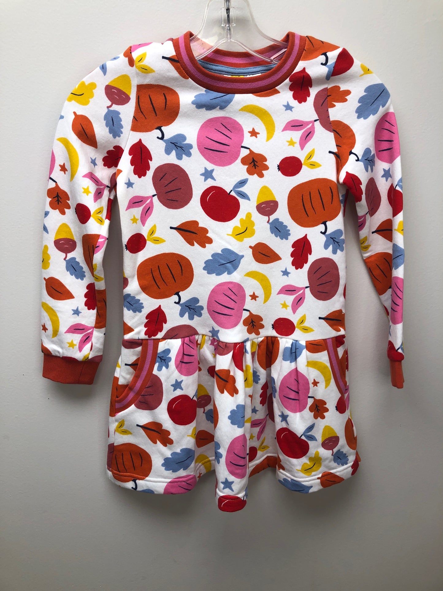 7-8 Mini Boden cream fall theme Dress
