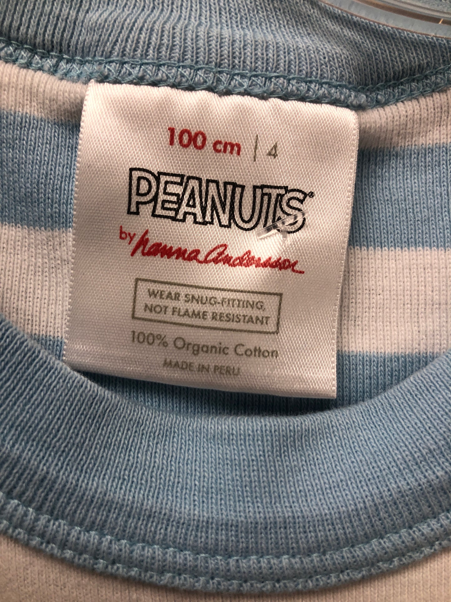 4 Hanna Andersson light blue Peanuts Pajamas
