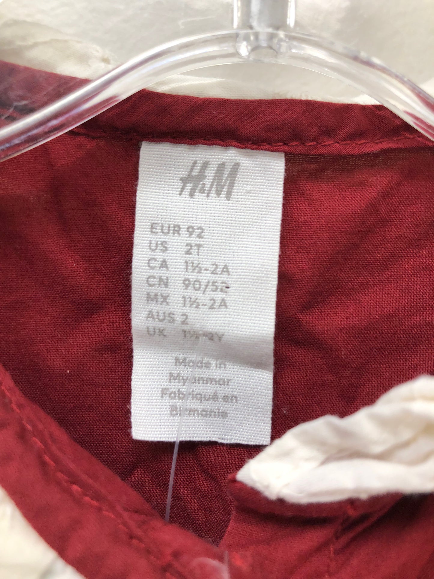 2T H & M red eyelet Dress