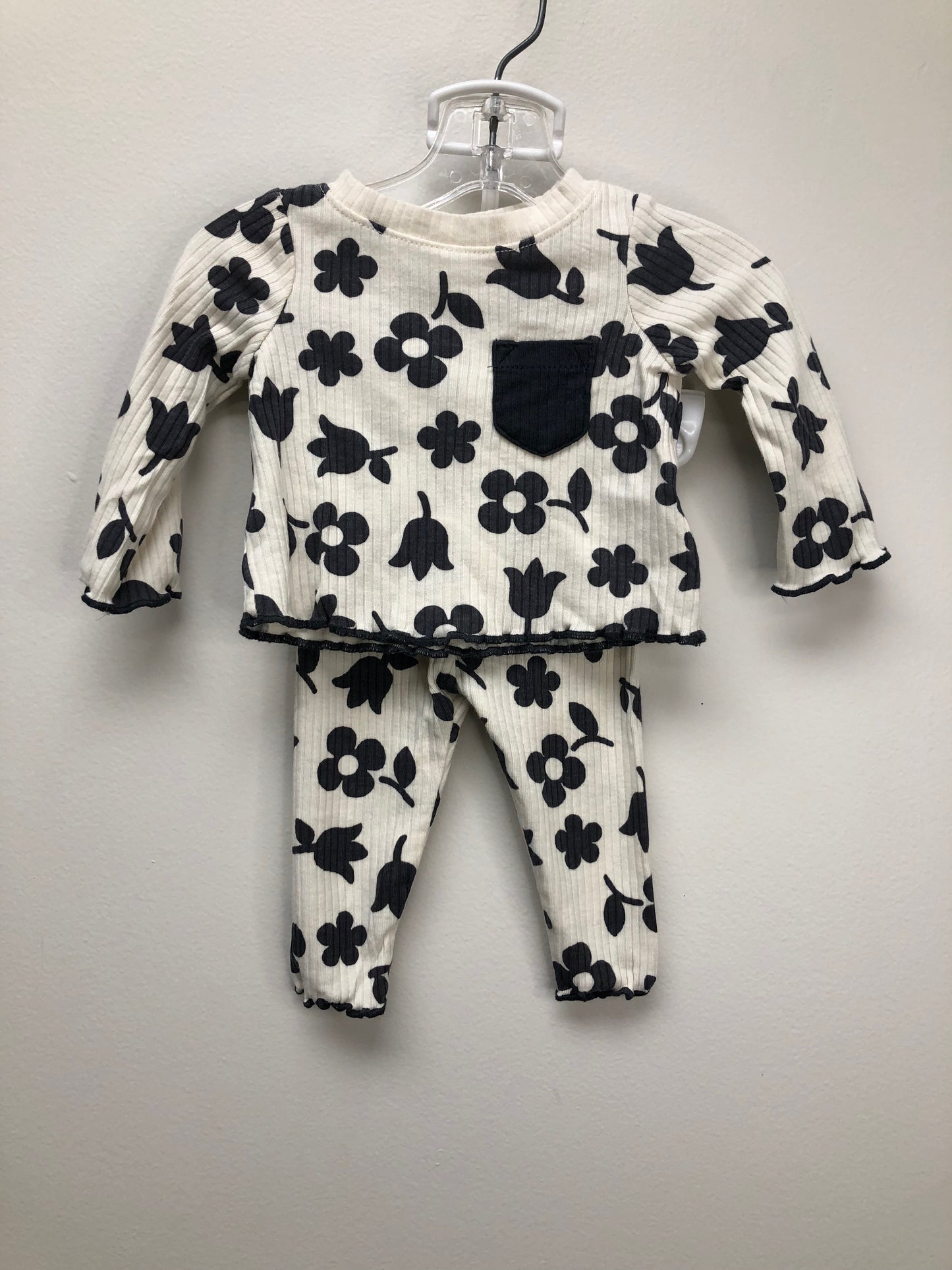 NB Cat & Jack cream flowers 2 PC Ensembles