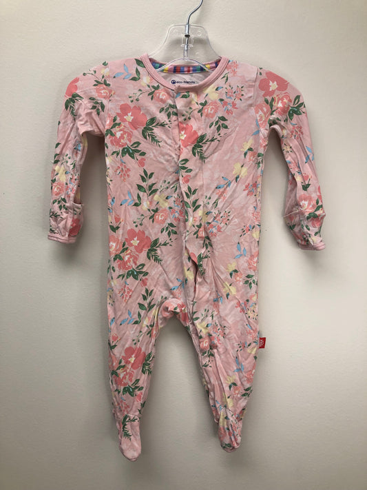 0-3 Months Magnetic Me pink floral Pajamas
