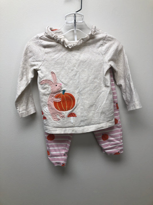 6 months Mini Boden white bunny 2 PC Ensembles