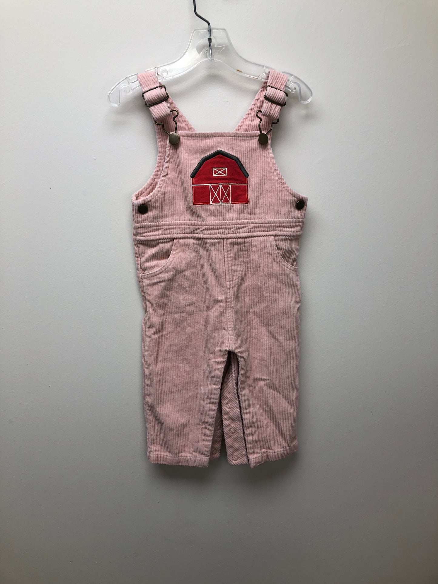 12 months Angel Dear pink corduroy Overalls