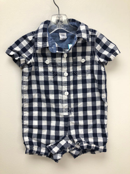 0-3m GAP navy checkered 1 PC Ensemble